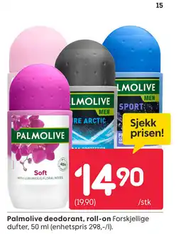 Rusta Palmolive deodorant, roll-on tilbud