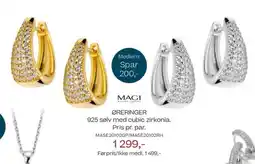 Bjørklund ØRERINGER 925 sølv med cubic zirkonia. tilbud