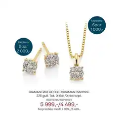 Bjørklund DIAMANTØREDOBBER/DIAMANTSMYKKE tilbud