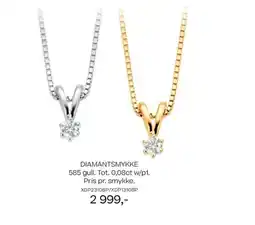 Bjørklund DIAMANTSMYKKE 585 gull. Tot. 0,08ct w/p1. Pris pr. smykke. XDP23108P/XDP13108P tilbud