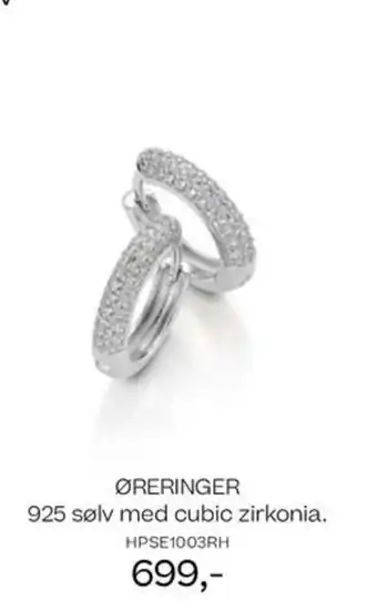 Bjørklund ØRERINGER 925 sølv med cubic zirkonia. tilbud