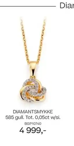 Bjørklund DIAMANTSMYKKE 585 gull. Tot. 0,05ct w/si. tilbud