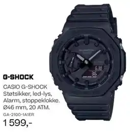 Bjørklund G-SHOCK CASIO G-SHOCK Støtsikker, led-lys, Alarm, stoppeklokke. 046 mm, 20 ATM. tilbud