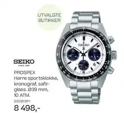 Bjørklund SEIKO SINCE 1881 PROSPEX Herre sportsklokke, kronograf, safir- glass. 039 mm, 10 ATM. tilbud