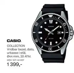 Bjørklund CASIO. COLLECTION Vridbar bezel, dato, urkasse i stål, tilbud