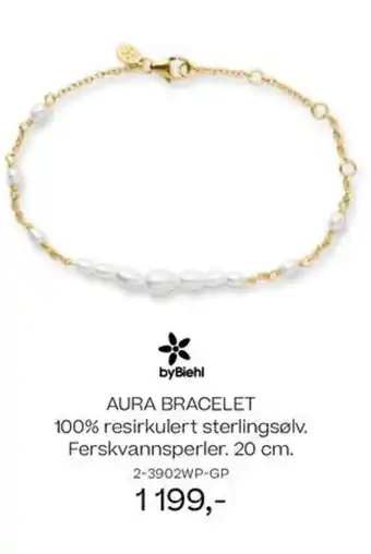 Bjørklund Aura bracelet 100% resirkulert sterlingsølv. ferskvannsperler. tilbud