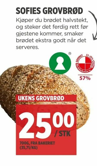 Meny Sofies grovbrød tilbud