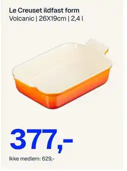Jernia Le Creuset ildfast form, NOK 629, Medlemspris tilbud