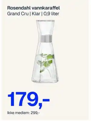 Jernia Rosendahl vannkaraffel, NOK 299, Medlemspris tilbud