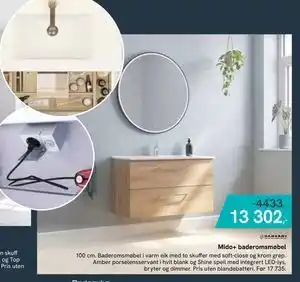 Bademiljø Mido+ baderomsmøbel, NOK 13302 tilbud