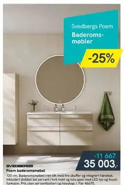 Bademiljø Poem baderomsmøbel, NOK 35003 tilbud