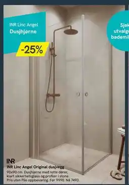 Bademiljø INR Linc Angel Original dusjvegg, NOK 7493 tilbud