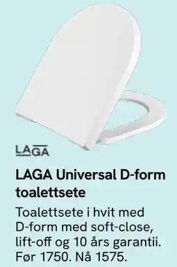 Bademiljø LAGA Universal D-form toalettsete, NOK 1575 tilbud