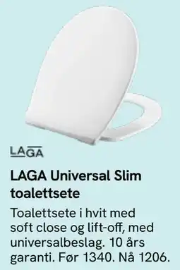 Bademiljø LAGA Universal Slim toalettsete, NOK 1206 tilbud