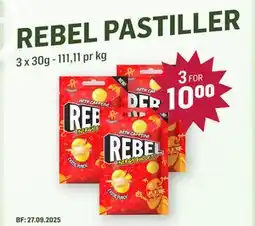 Holdbart REBEL PASTILLER, NOK 10 tilbud