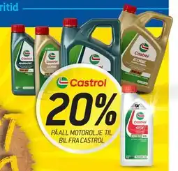 Thansen 20% PÅ ALL MOTOROLJE TIL BIL FRA CASTROL tilbud