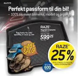 Thansen 25% PÅ ALLE MODELLTILPASSEDE BAGASJEROMSMATTER tilbud