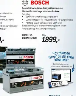 Thansen BOSCH S5 BILBATTERIER tilbud