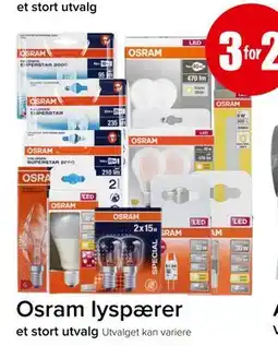 Spar Osram lyspærer tilbud