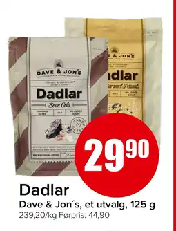 Eurospar DAVE & JON'S Dadlar tilbud