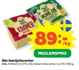 Stora Coop ARLA Ost familjefavoriter tilbud