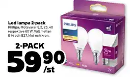 Stora Coop PHILIPS Led lampa 2-pack tilbud