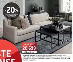 Bohus SIGNATURE 700. 3 seter XL i tekstil Mousee ecru med svarte ben, NOK 20699 tilbud