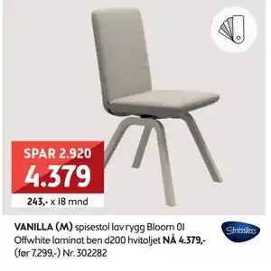 Bohus VANILLA (M) spisestol, NOK 4379 tilbud