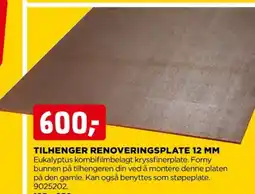 jem & fix TILHENGER RENOVERINGSPLATE 12 MM tilbud