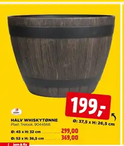 jem & fix HALV WHISKYTØNNE Plast. Trelook. 9044568. tilbud
