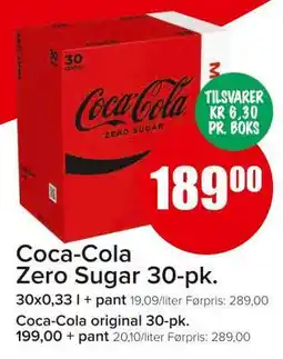 Spar Coca-Cola Zero Sugar 30-pk tilbud