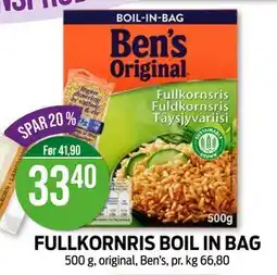 Kiwi FULLKORNRIS BOIL IN BAG, NOK 33.4 tilbud