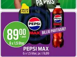 Kiwi PEPSI MAX, NOK 89 tilbud