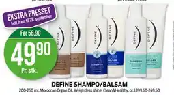 Kiwi DEFINE SHAMPO/BALSAM, NOK 49.9 tilbud