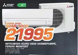 Coop Byggmix MITSUBISHI IGURU 6600 VARMEPUMPE, FERDIG MONTERT, NOK 21995 tilbud