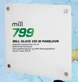 Coop Byggmix MILL GLASS 250 W PANELOVN, NOK 799 tilbud