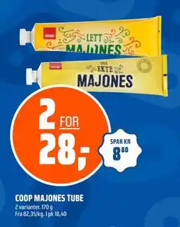 Coop Obs COOP MAJONES TUBE, NOK 28 tilbud