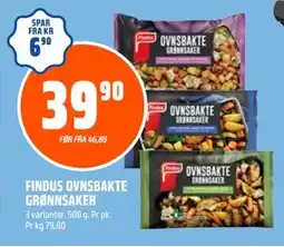 Coop Obs FINDUS OVNSBAKTE GRØNNSAKER, NOK 39.9 tilbud