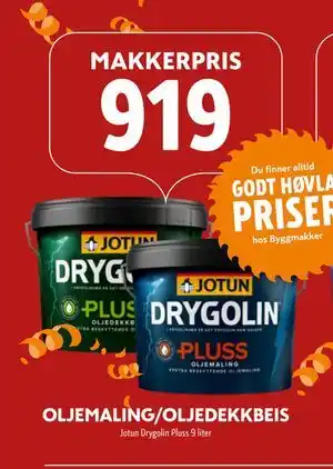 Byggmakker OLJEMALING/OLJEDEKKBEIS, NOK 919 tilbud
