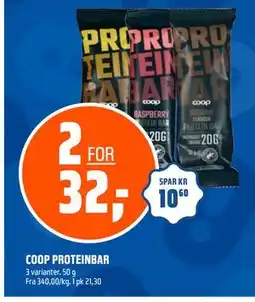 Coop Obs COOP PROTEINBAR, NOK 32 tilbud