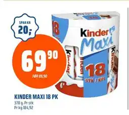 Coop Obs KINDER MAXI 18 PK, NOK 69.9 tilbud