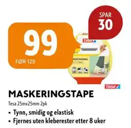 Byggmakker MASKERINGSTAPE, NOK 99 tilbud