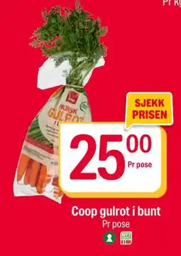 Coop Extra Coop gulrot i bunt, NOK 25 tilbud