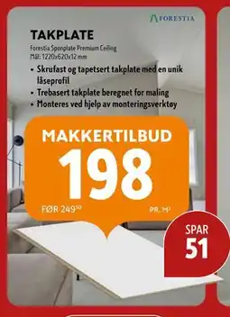 Byggmakker TAKPLATE, NOK 198 tilbud
