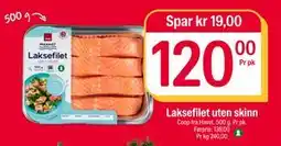 Coop Extra Laksefilet uten skinn, NOK 120 tilbud