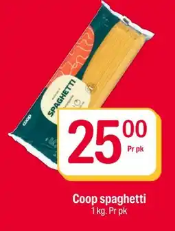 Coop Extra Coop spaghetti, NOK 25 tilbud