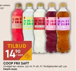 Coop Mega COOP FRII SAFT, NOK 14.9 tilbud