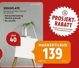 Byggmakker VEGGPLATE, NOK 139 tilbud