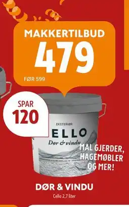Byggmakker DØR & VINDU, NOK 479 tilbud