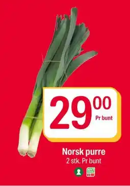 Coop Extra Norsk purre, NOK 29 tilbud